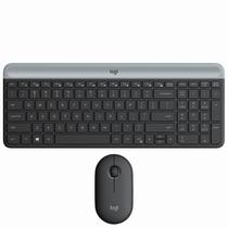 Teclado + Mouse Logitech MK470 Wireless / Ingles - Preto / Cinza (920-009437)