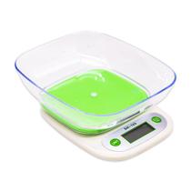 Mini Balanca Digital Portatil Sunlight Kitchen Scale S735 5KG / 1G A Pilha (Pilha Incluida) - Bege/Verde