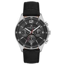 Relogio Analógico Masculino Daniel Klein DK.1.13973-2 Exclusive Gent / Pulseira de Couro - Preto/Prata