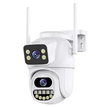 Camera de Segurança GZ2C-01 / 4MP + 4MP / Dual Lens / com 2 Antenes / Wifi / Microfone / Alarma / Detecção Humana / Visao Noturna / App Icsee - Branco