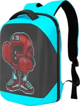Mochila LED LOY-T3HD - Turquesa/Preto