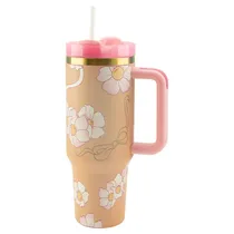 Copo Térmico Quencher H.2 Tumble A-188 - 1200ML - com Canudo - Pink Flore