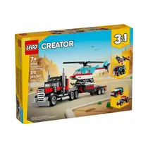 Juguete de Construcción Lego Creator Flatbed Truck With Helicopter 31146 270 Piezas