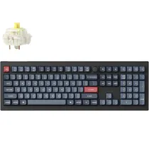 Teclado Gamer Mecânico Keychron V6 Max RGB Sem Fio Switch Yellow - Carbon Black (Inglês)