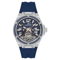 Relogio Analógico Masculino Daniel Klein DK.1.13888-2 Skeleton / Pulseira de Silicone - Azul/Prata