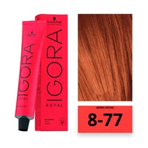 Crema de Coloración Schwarzkopf Igora Royal 8-77 Rubio Claro Cobrizo Intenso 60GR