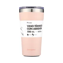 Vaso Térmico Con Abridor Terrano 550ML Rosado