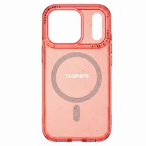 Capa Magnética Cisen para iPhone 17 Pro - Transparente Vermelha