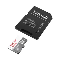 Cartão de Memória Sandisk Ultra SDSQUNS-016G-GN3MA - 16GB - Micro SD com Adaptador - 80 MB/s