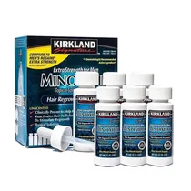 Solução Capilar Kirkland Minoxidil Original 5% para Crescimento de Barba e Cabelo - 6 X 60ML