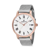 Relógio Analógico Masculino Daniel Klein Premium DK12168-3 - Prata e Rosa Ouro