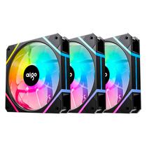 Cooler Fan para Gabinete Aigo AM12 Pro RGB 3 Em 1 - Preto