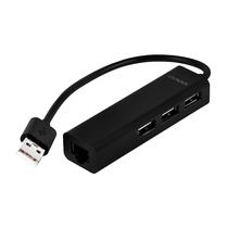 Adaptador Hub Satellite A-HUB40 2.0 USB RJ45 3 Em 1 - Preto