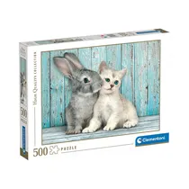 Rompecabezas Clementoni High Quality Collection Cat & Bunny 35004 500 Piezas