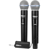 Sistema de Microfone BLG BG-258 Sem Fio Uhf - Preto 3 Peças