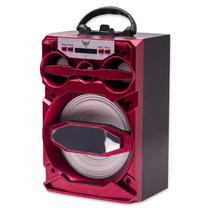 Speaker / Caixa de Som Portatil Altomex A-81 6.5" / USB / TF / FM / Aux / 15W / Bivolt - Vermelho