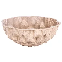 Forma de Bolo Bundt com Relevo Floral, Antiaderente, 24X8CM, Bege