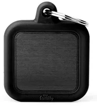 Medalha de Identificação Myfamily Hushtag Quadrado HTA03BLACK - Preto