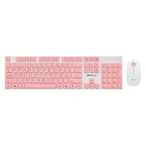 Kit Teclado e Mouse FTX GK600 Wireless Português - Rosa