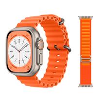 Relogio Inteligente Smartwatch Mannatech L9 Ultra / 49MM com Bluetooth / Pulseira Duplo (Silicone e Tecido) - Laranja