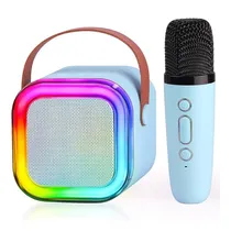 Speaker K12 Karaoke com Bluetooth e Microfone - Azul Claro