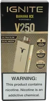Vape Descartável Ignite V250 Banana Ice 25000 Puffs Gold