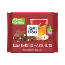 Chocolate Ritter Sport Rum Raisins Hazelnuts 100G