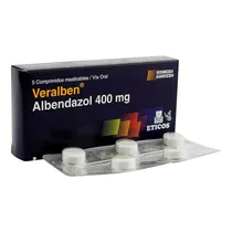 Eticos Veralben Albendazol 400MG Comprimidos Cartón Azul  Eticos Vera...