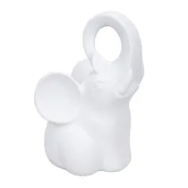 Estátua Elefante Decorativa Resina 19 CM Branco