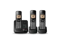 Telefone Panasonic KX-TGC363 - com Bina - Preto - 110V - 3 Unidades