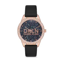 Relógio Analógico Feminino Daniel Klein Premium DK.1.12562-1 - Rosa Ouro/Preto