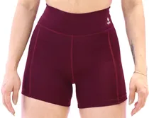 Short Leggin Joog Poliéster Bordô Feminino