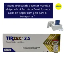Tirzec Tirzepatida 2.50MG 1 Ampola 2ML para 4 Aplicações de 2.50MG/0 .5ML. Temos Caixa de Isopor e Gelo.