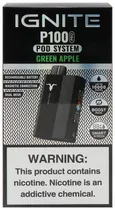 Vape Descartável Ignite P100 Pro Green Apple 10000 Puffs Pod System Gray
