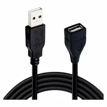 Cabo Extensor USB 2.0 Macho para USB Femea 1.5 Metros – Preto