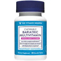 The Vitamin Shoppe Chewable Bariatric Multivitamin Plastico Blanco