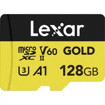 Memória Micro SD Lexar Professional Gold 280 MB/s-100 MB/s C10 128 GB (LMSGOLD128G-BNNNG)