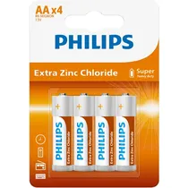 Pilha Philips AA Extra Zinc Chloride R6L4B/70 (4 Unidades)