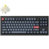Teclado Gamer Mecânico Keychron V3 Max RGB Sem Fio Switch Yellow - Carbon Black (Inglês)
