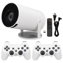 Projetor Ultra HD HY300 - HDMI/USB - 4K - Wi-Fi/Bluetooth - com 2X Controles e Jogos - Bivolt - Branco