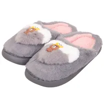 Chinelo Felpudo Con MoÑo - 34 Al 38 - Cinza - Rosa