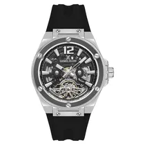 Relogio Analógico Masculino Daniel Klein DK.1.13888-1 Skeleton / Pulseira de Silicone - Preto/Prata