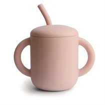 Mushie Vaso Silicona Con Pajita Blush