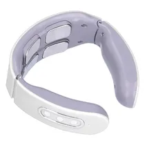 Massageador Eletrico de Pescoço Portatil JT-820 / 3W / 3.7V / 9 Velocidades - Branco/ Cinza