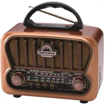 Rádio Portátil Megastar RX309BTG AM/ FM/ Bluetooth - Dourado/Marrom