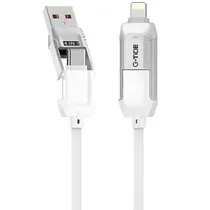 Cabo G-Tide Vida Colorida PC155-3 - 4 Em 1 - 1.5 Metros - Branco  Cabo G-Tide...