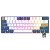 Teclado Mecânico Royal Kludge Mini RK61 Plus, 60%, RGB, Wireless, s/Fio, Switch Brown, RK61PLUS-Whit-C, Klein Azul