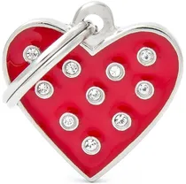 Medalha de Identificação Myfamily Chic Coração com Brilhante MFC06RED - Vermelho