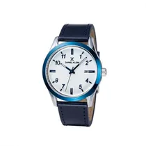 Relógio Analógico Daniel Klein Premium DK11870-6 Masculino, Couro - Azul e Branco