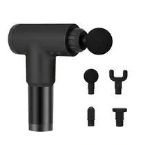 Massageador Eletrico Corporal Muscular Portatil Gun KH-320 com 4 Acessórios / 6 Velocidades - Preto